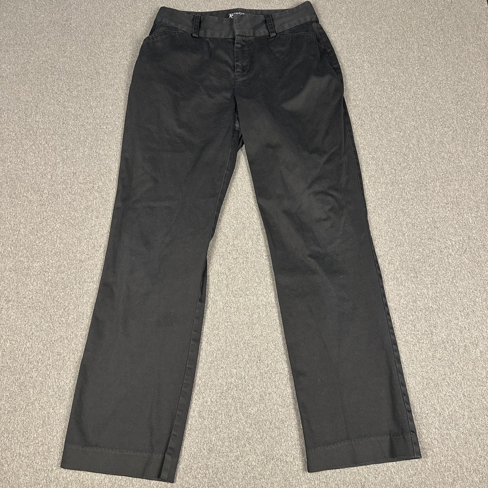 American Living Womens Size 6 Black Chino Pants Curvy Slim Leg Cotton Stretch